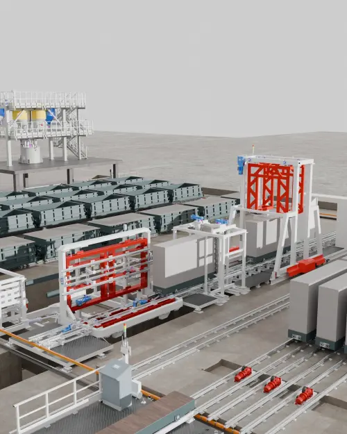 Advanced block production line for foam and aerated concrete blocks using INDESOL technology
