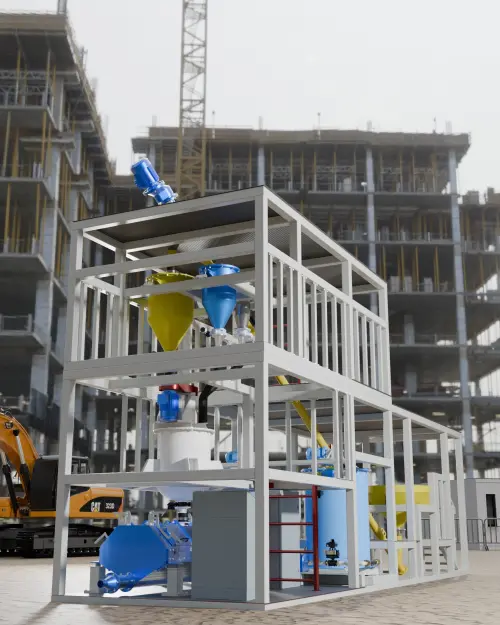 Mobile foam concrete units for fast on-site production and modular construction efficiency